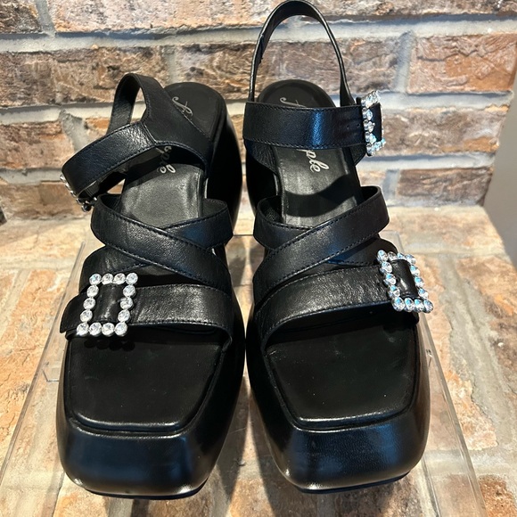 Free People Brooklyn Ankle Strap Platform Sandal Black 8.5 - Picture 6 of 7